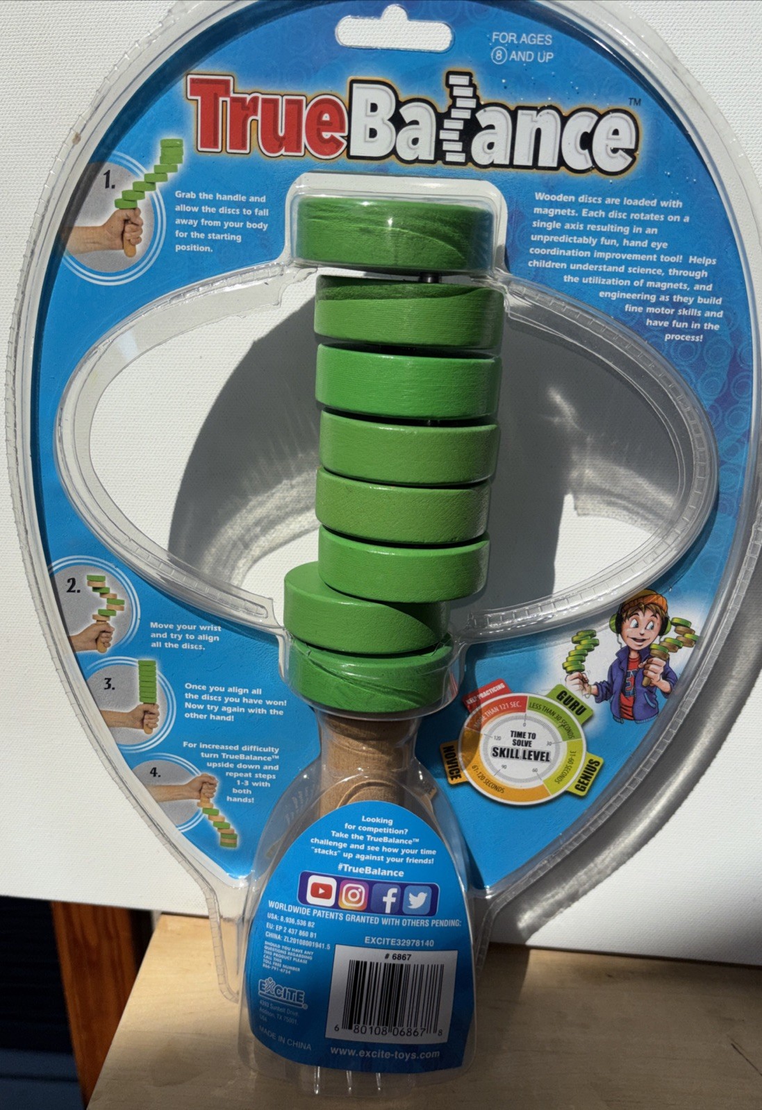 True Balance Coordination STEM Wooden Game Green Fine Motor Skills By Excite NEW