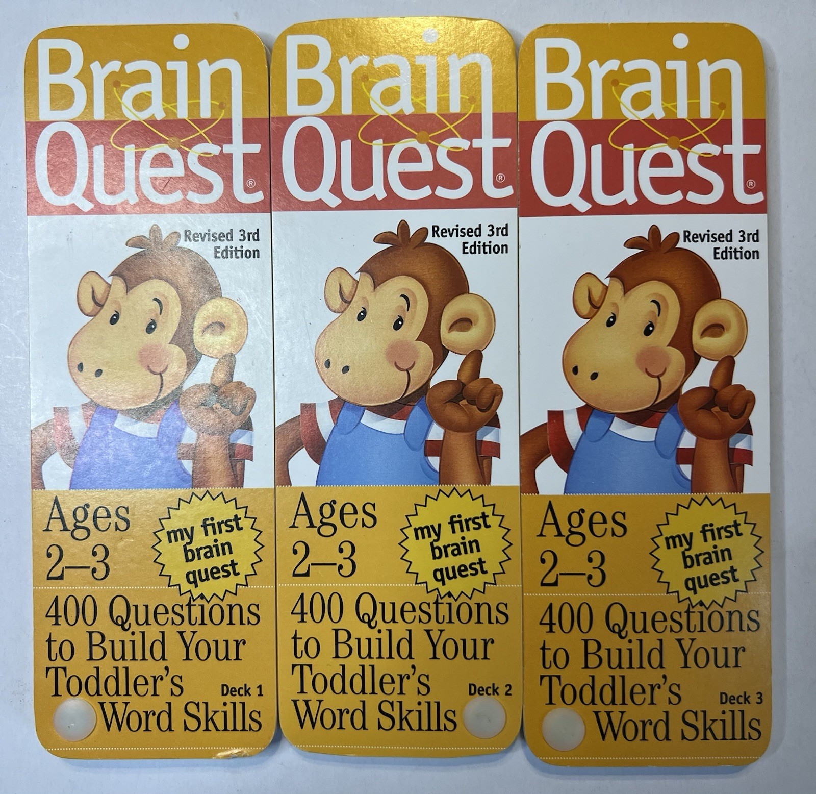 Brain Quest Decks Ages 2-3 My First Brain Quest, Rev 3rd Edition, Decks 1,2,3