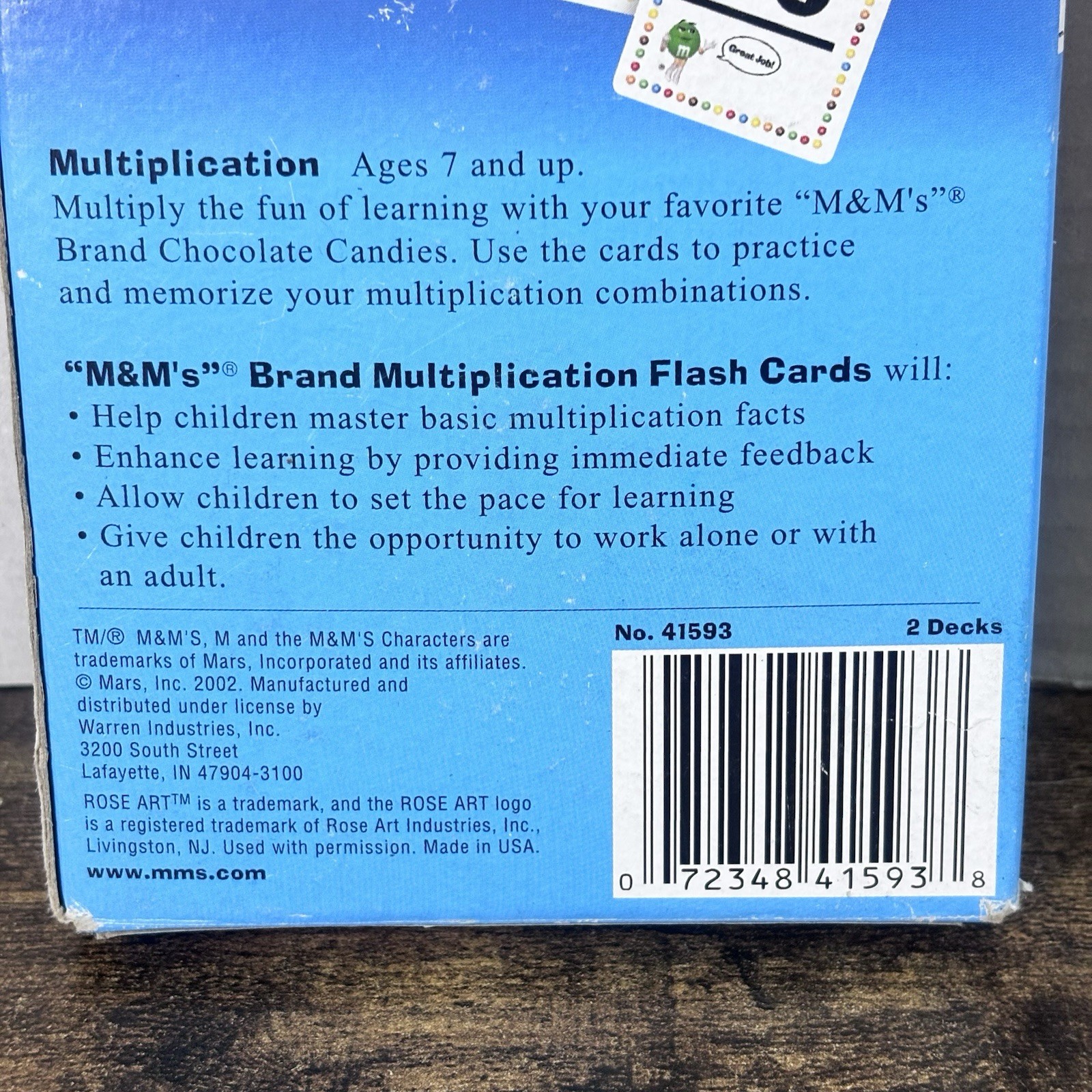 M&Ms MULTIPLICATION FLASH CARDS, FUN WITH YOUR FAVORITE M&M GUYS LEARNING