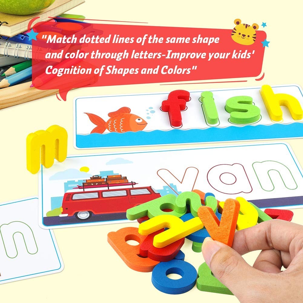 Educational Learning Toys for Kids 3-6 – See & Spell CVC Word Builders, Alphabet