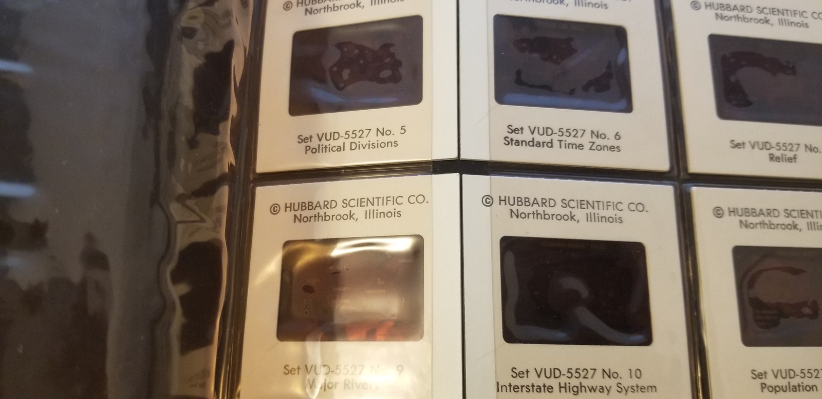 Vintage Hubbard Scientific Co VUD-5527 Set 1-20 Color Slides Census Information
