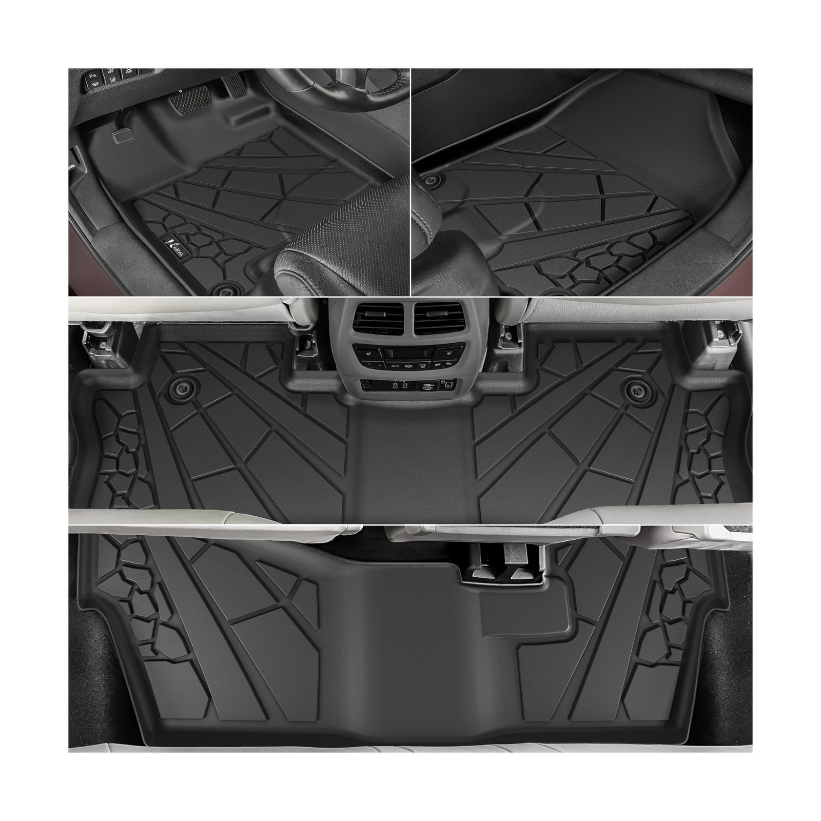 KARPAL Floor Mats for Honda Pilot 2016-2022 (8 Seats, No Elite Models), All W…