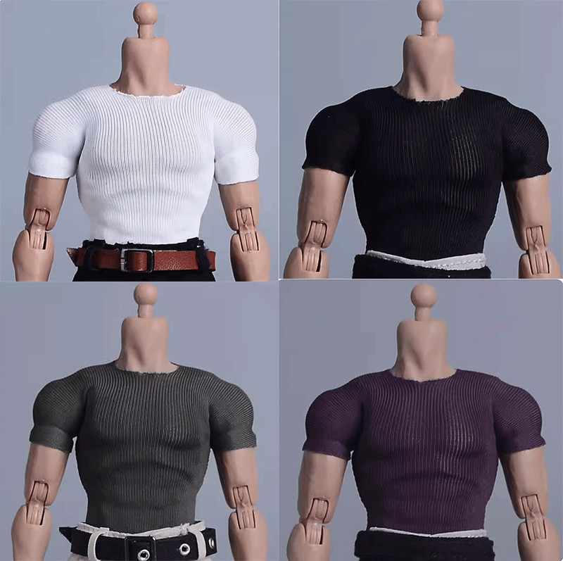 For 6”Muscle Romankey Model1/12 Male Soldier Clothes Close-fitting T-shirt