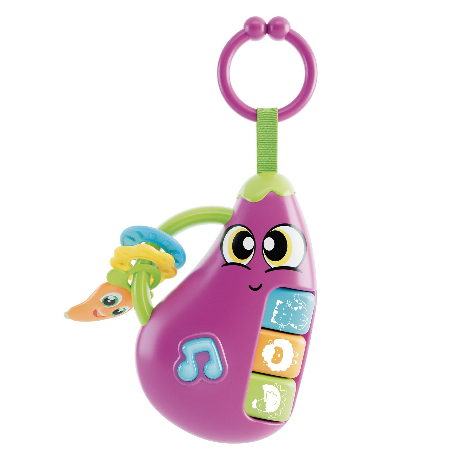 Lisciani – CAROTINA BABY – Aubergine Baby Rattle – Musical Toy for Children from