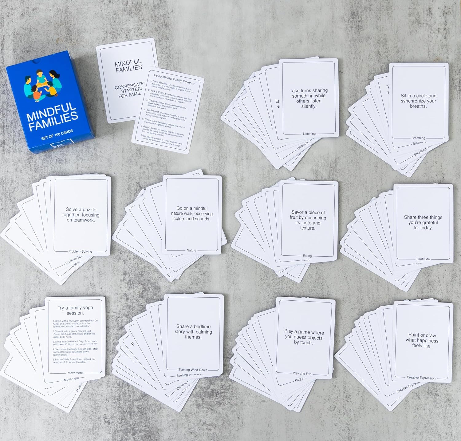 100 Mindful Families Conversation Cards – Mindfulness, Gratitude & Breathing Pro