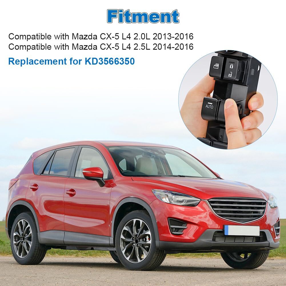 Automatic Power Master Window Switch Compatible with Mazda CX-5 L4 2013 2014