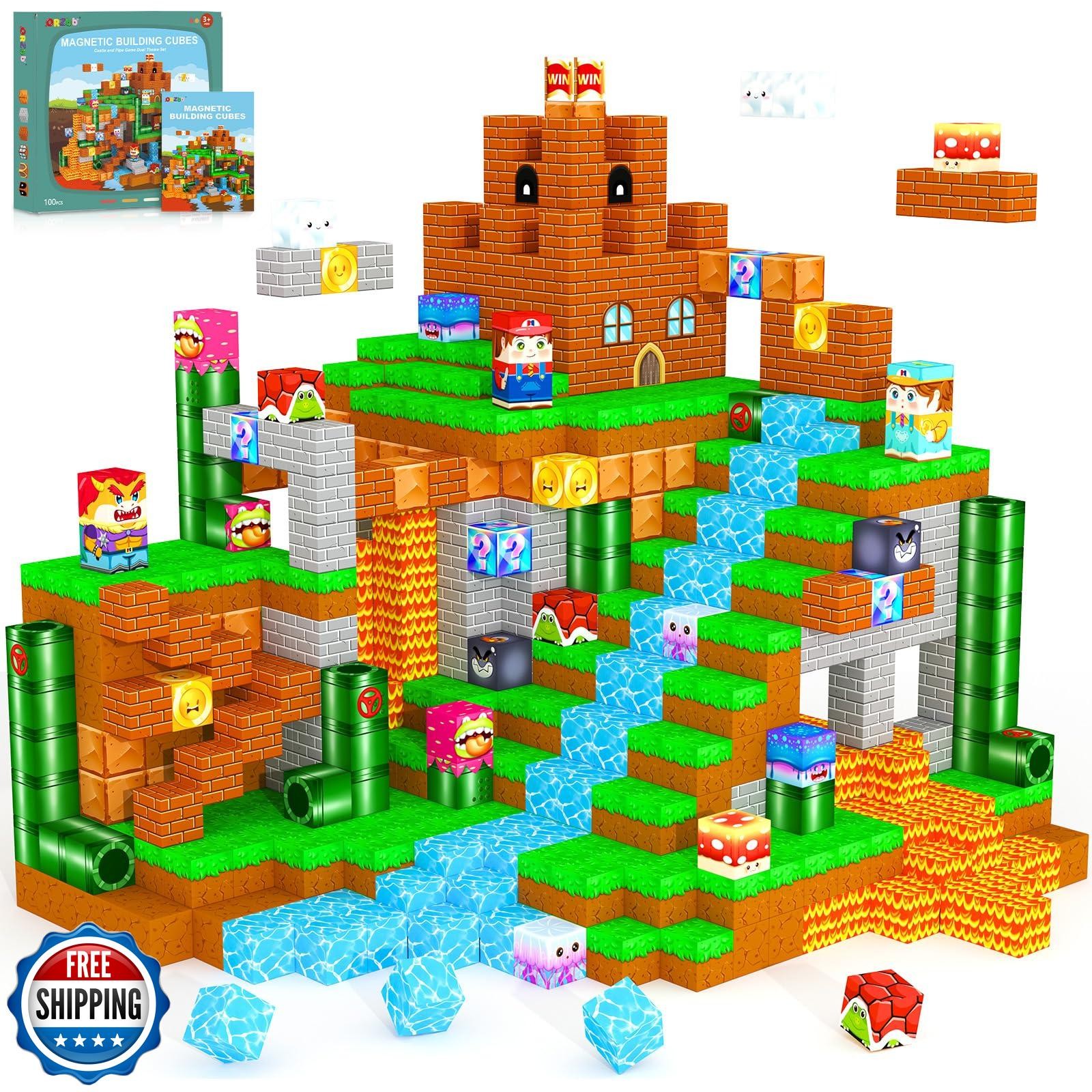 ORZbb Magnetic Blocks Building Games Kids Toys for 3 4 5 6 7 8 9 10 11 12 13