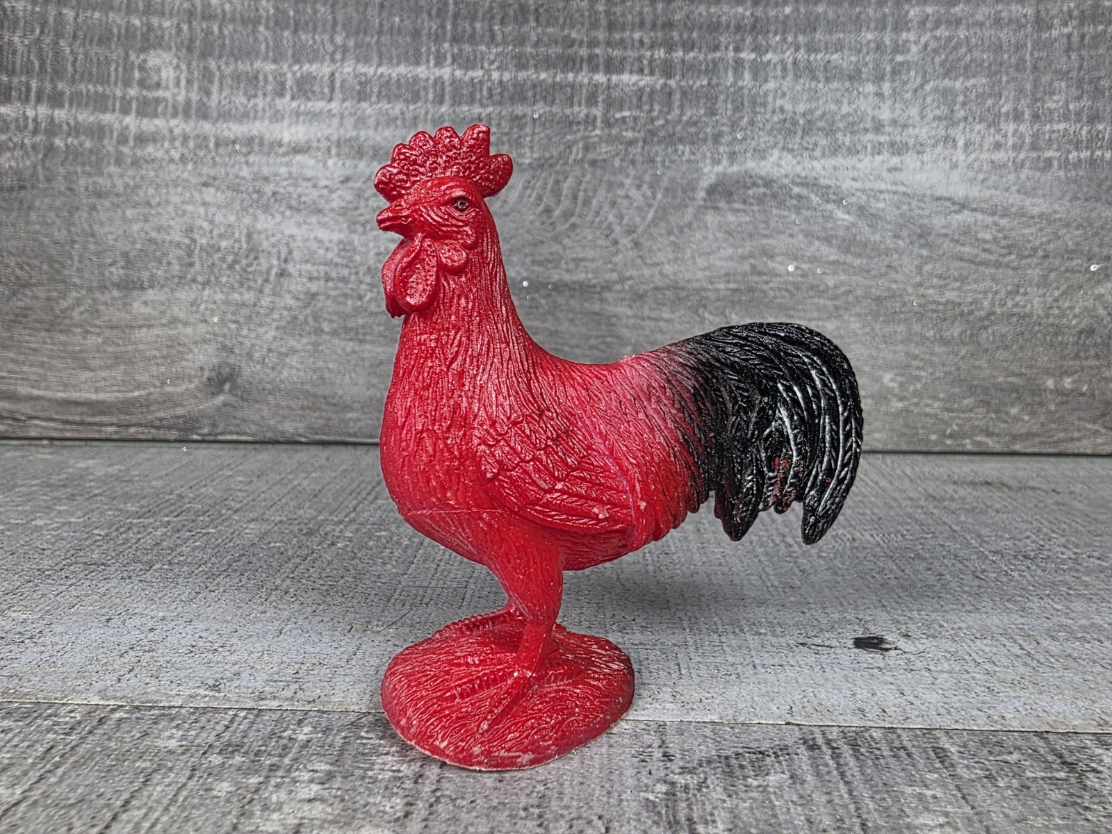 Chicken Rooster Red Realistic Small Toy Model Plastic Vtg Barn Animal 168a