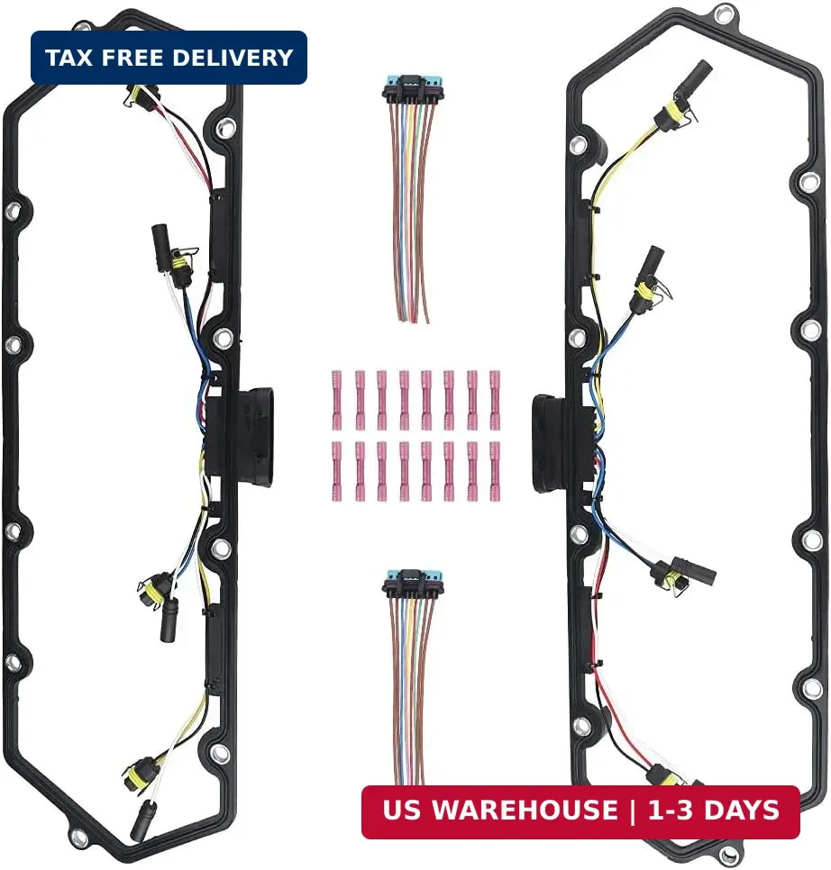 Compatible with 2 Valve Cover Gaskets + Inner Injector Glow Plug Harness w
