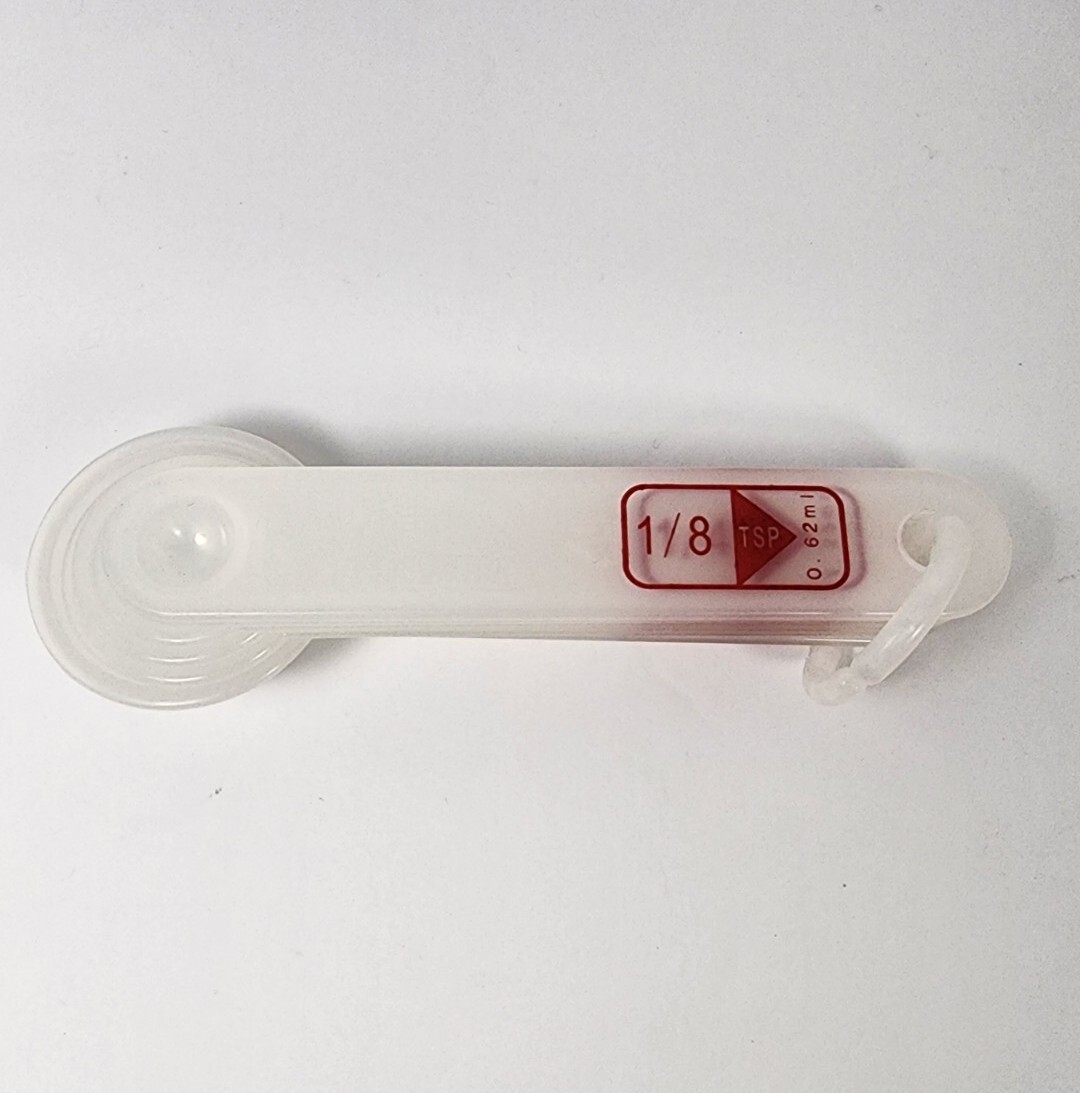 Learning Resources Measuring Spoons Homeschool Set of 6 Clear White Plastic