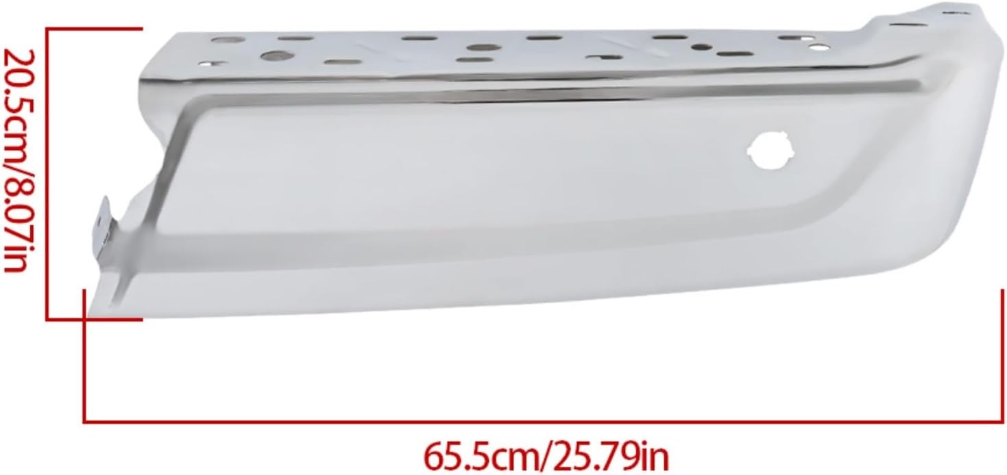 21-23 Ford F150 Rear Bumper End Right Passenger w/Dual Sensor Holes Chrome