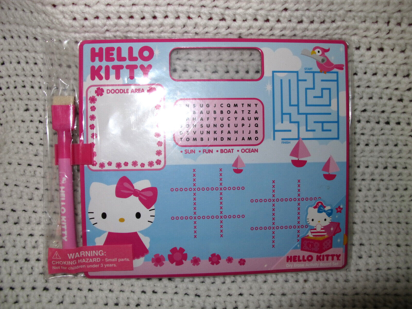 Sanrio Hello Kitty Dry Erase Activity Handled Board marker 8.5×7 Game Play Set