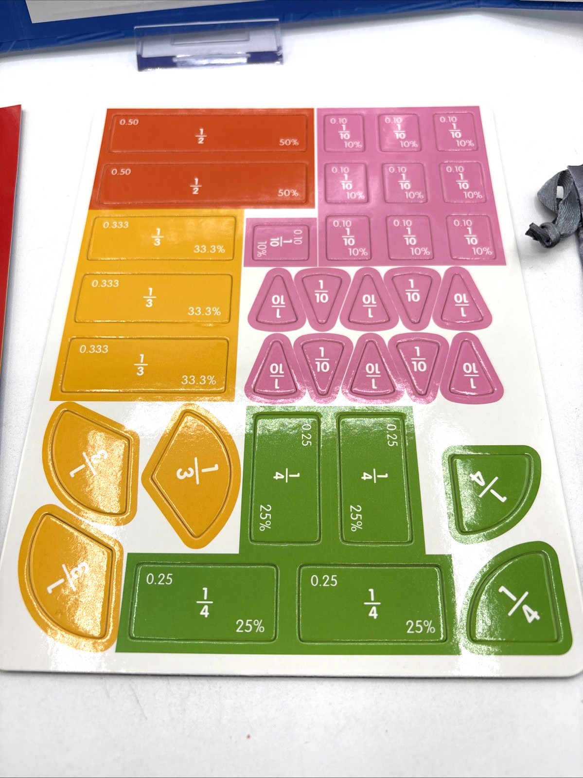 Magnetic Fraction Educational Puzzle Book Montessori Math Manipulatives for Kids