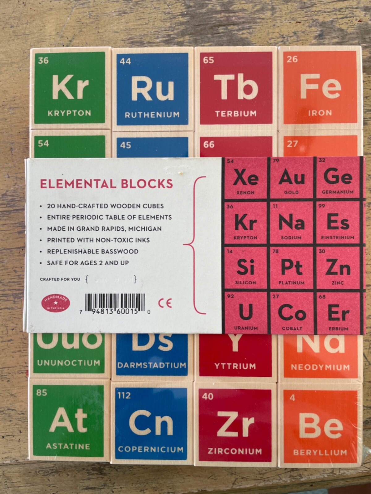 Uncle Goose Periodic Table of Elements 20 Wood Blocks Brand New Sealed