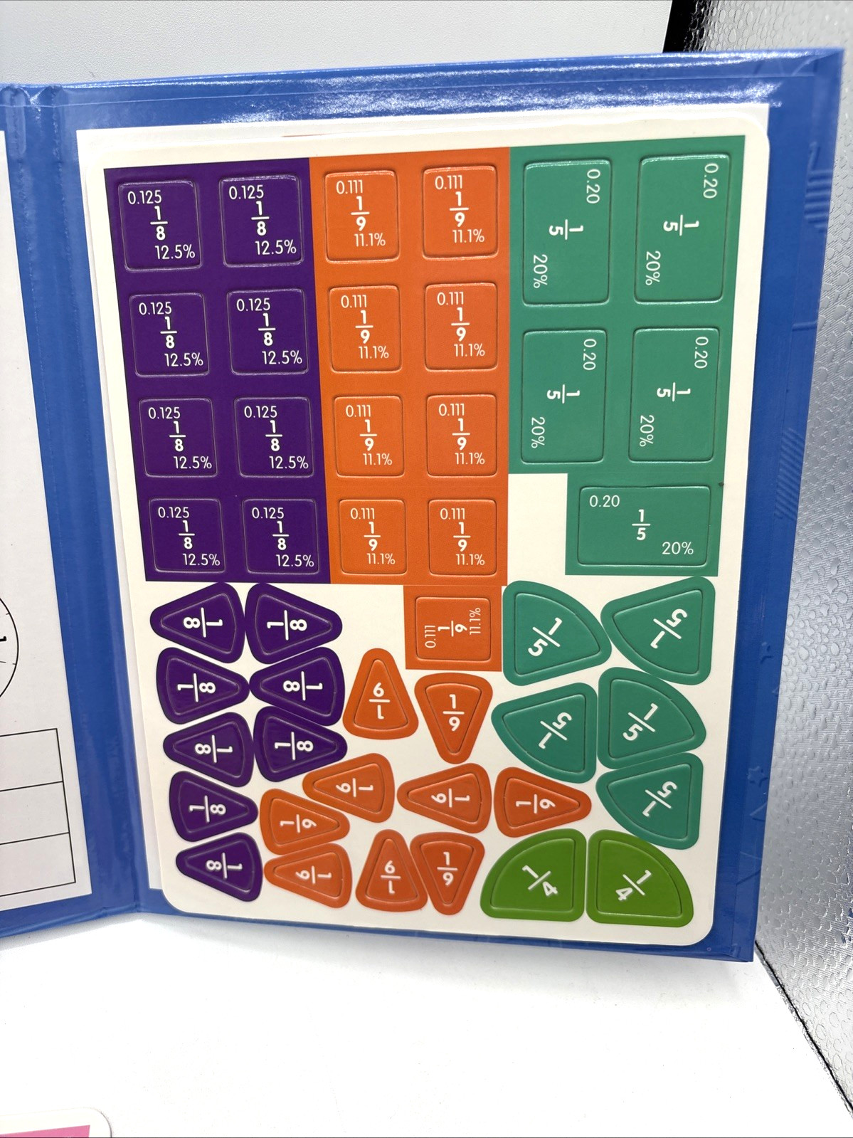 Magnetic Fraction Educational Puzzle Book Montessori Math Manipulatives for Kids