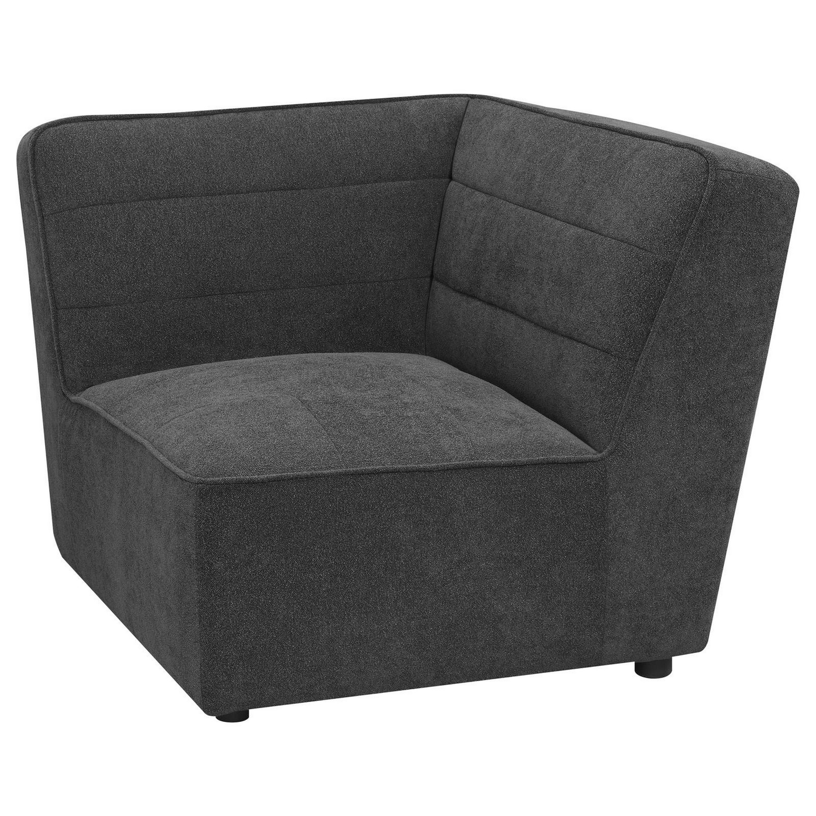 Benjara Suri 37″ Modular Corner Wedge- Soft Modern Boucle Fabric- Gray