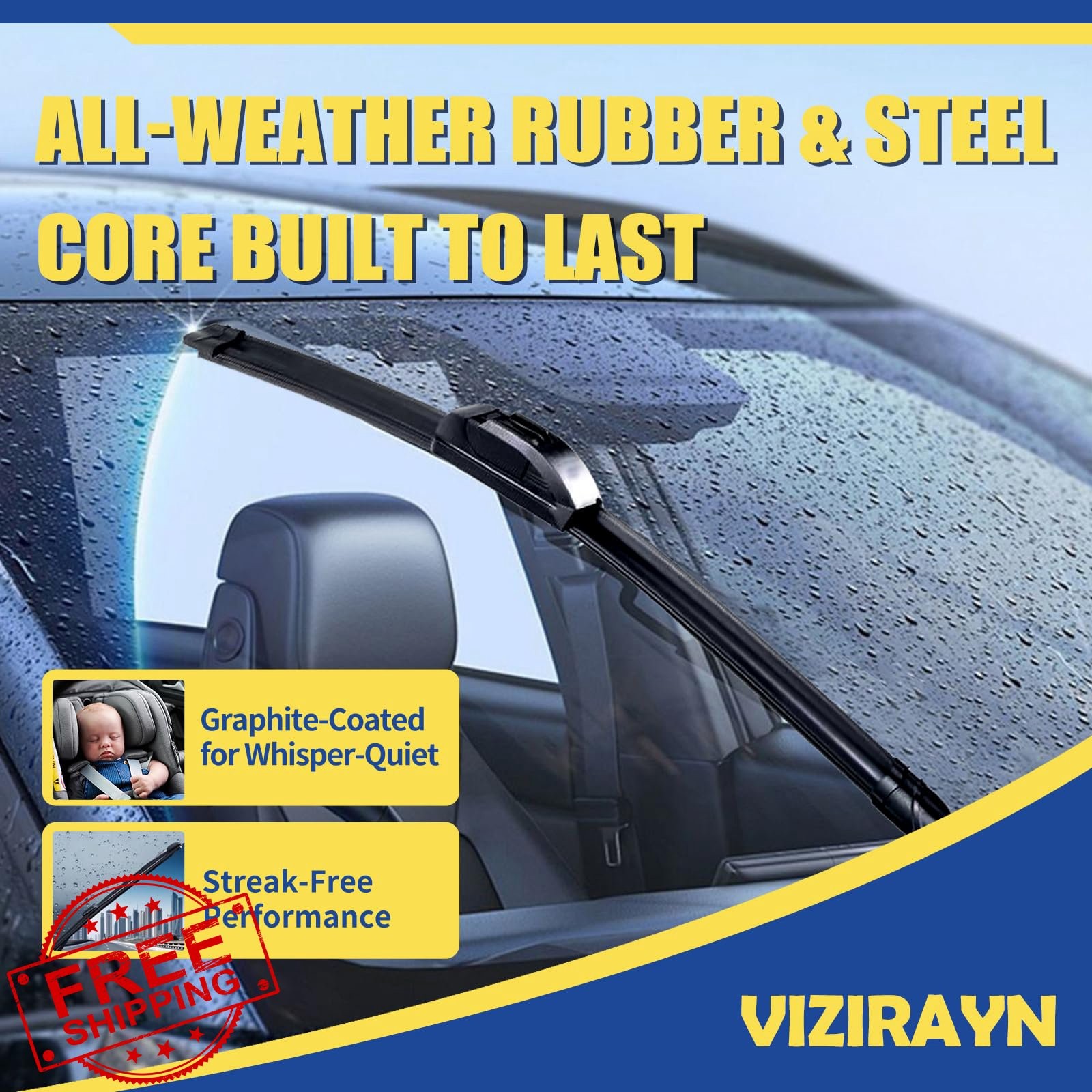 vizirayn Windshield Wipers 26″/16″ Set