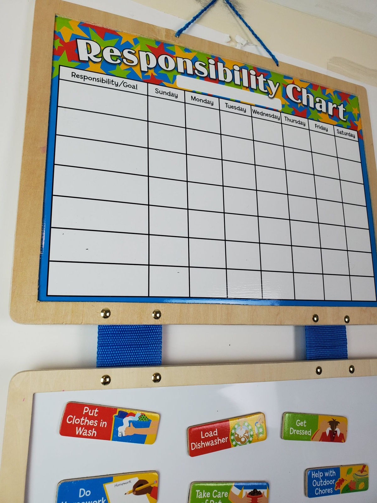Melissa & Doug Magnetic Kids Chore Responsibility Chart Whiteboard GUC