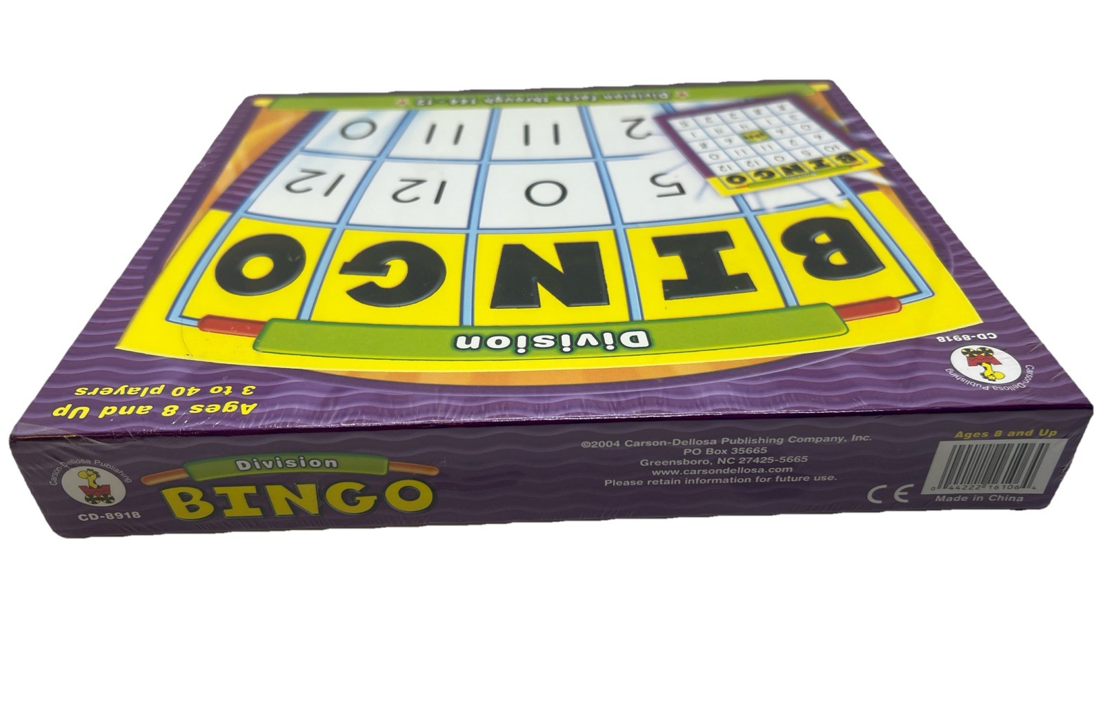 Division Bingo by Carson-Dellosa Publishing Division Facts Through 144/12 NEW!