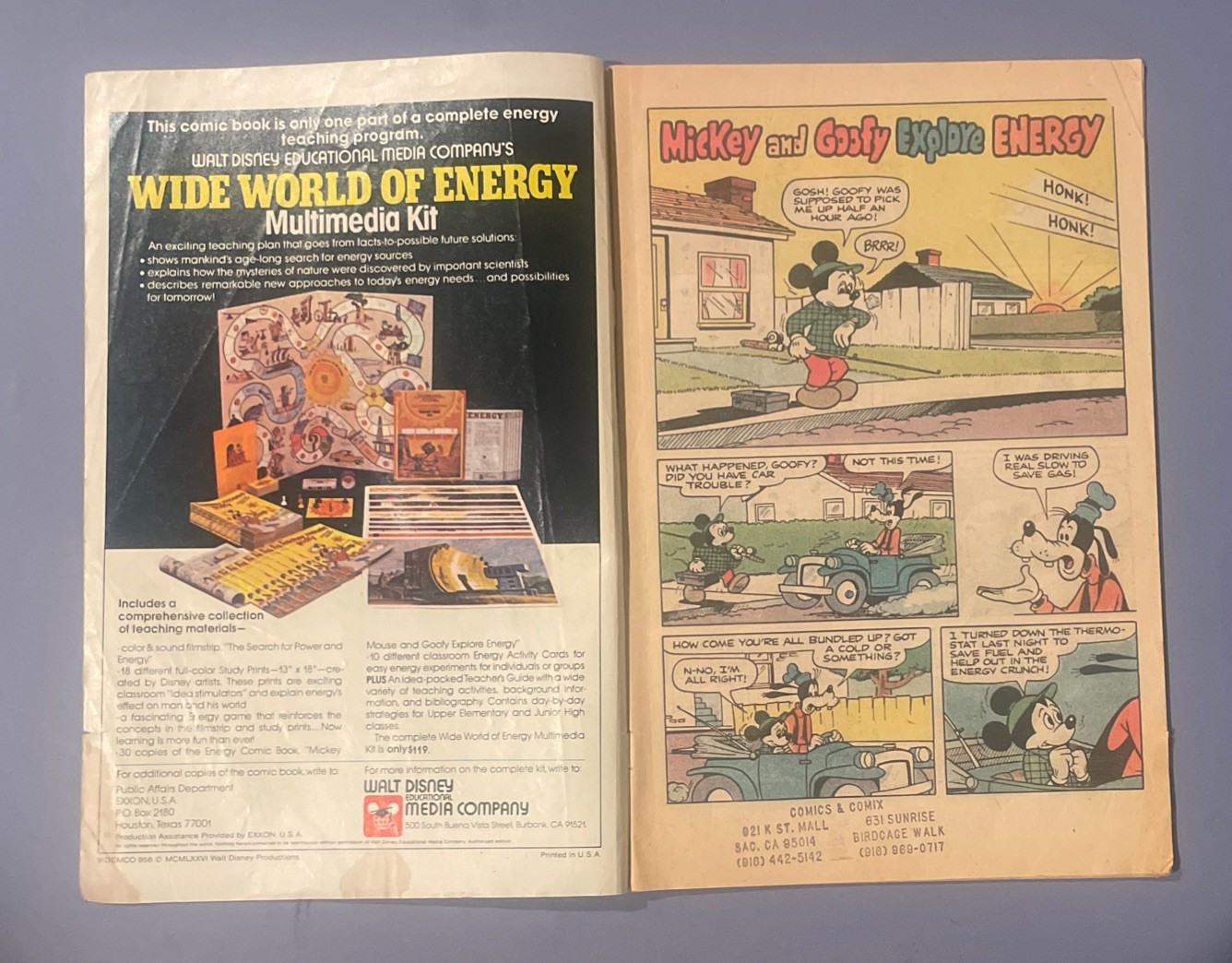Mickey Mouse & Goofy Explore Energy Comic Disney 1976 Educational Media B5375