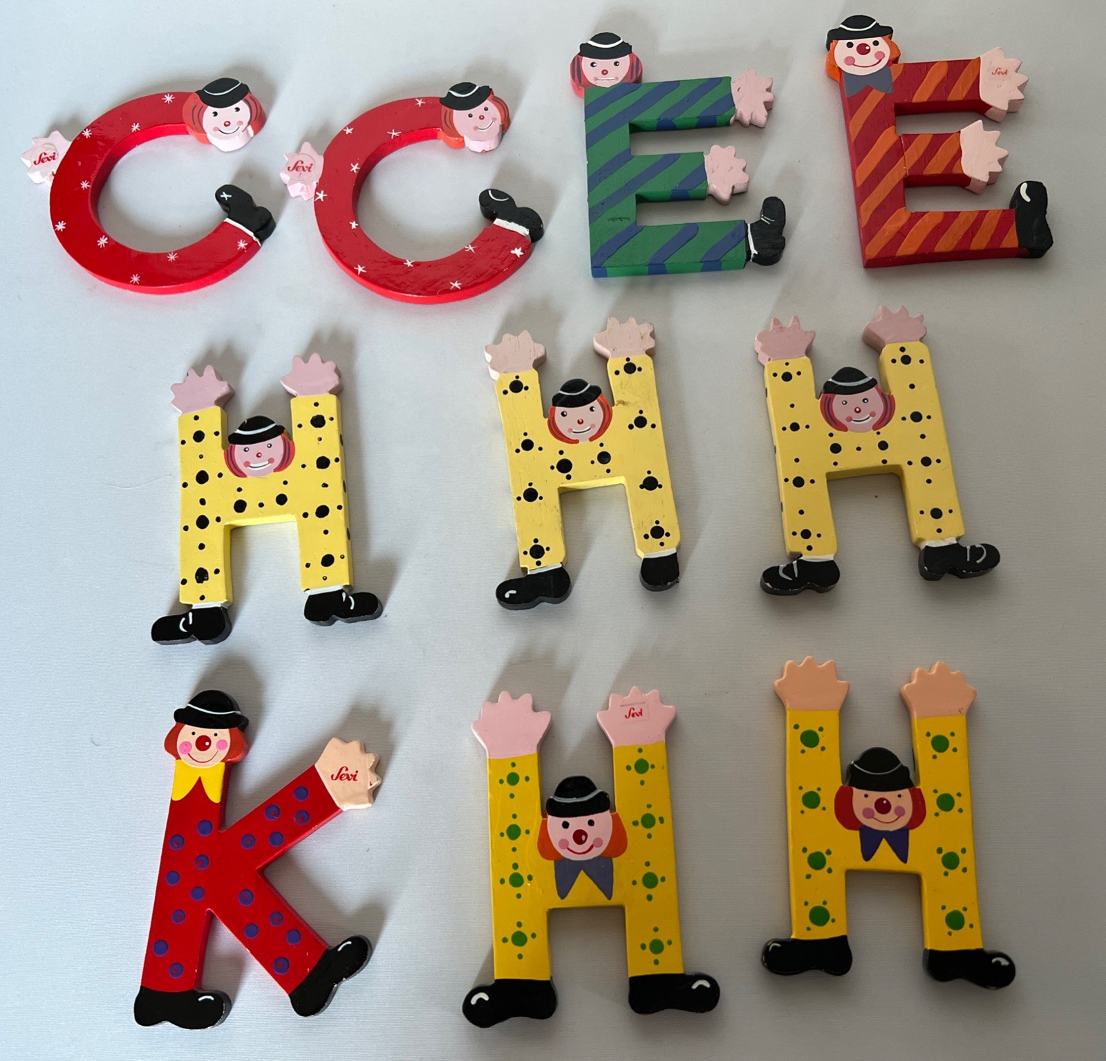 Sevi Hand Painted Alphabet Letters Wood Multicolor You Pick Four . 10 In All