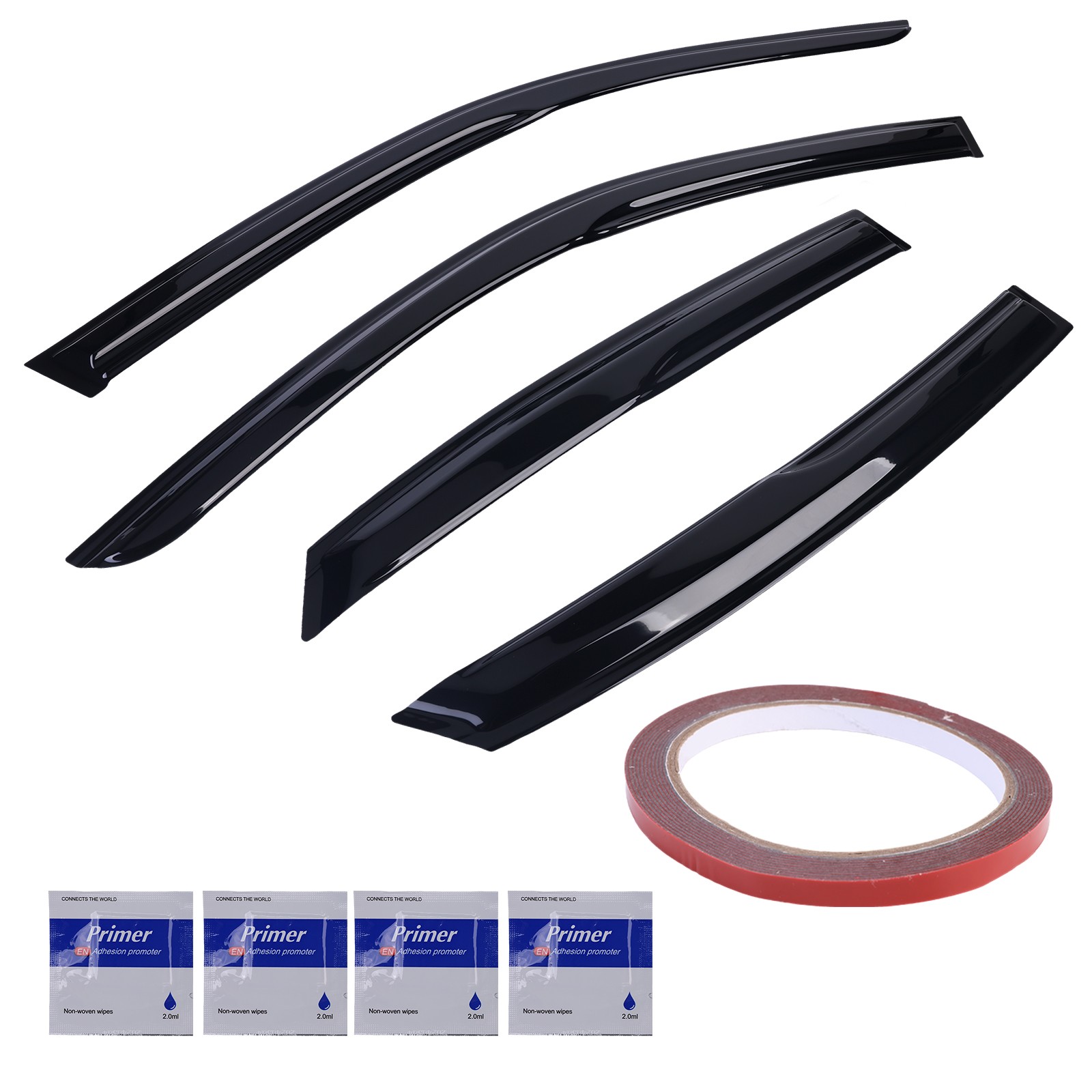 Mugen Style Window Visor For 22-25 Honda Civic Sedan Rain Guard Vent Deflector