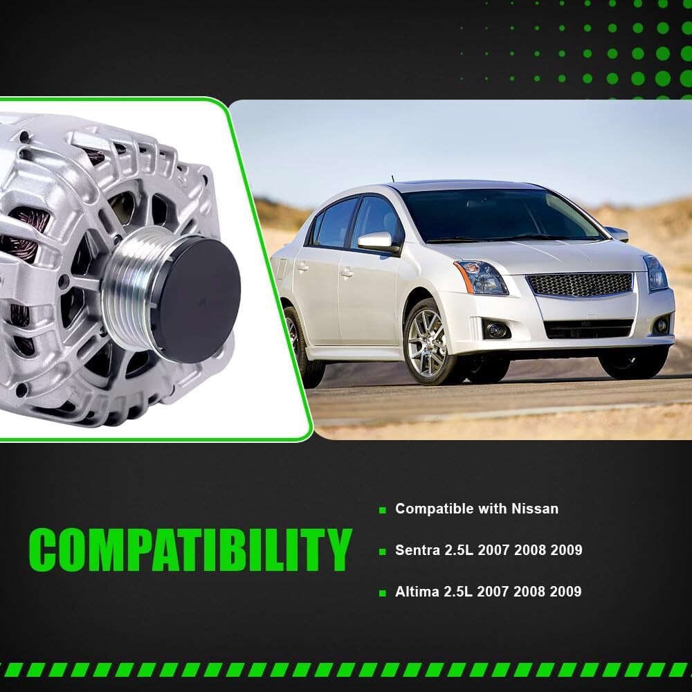 NEW Alternator 12V 110A Compatible with Nissan Altima Sentra Rogue Teana X-Trail