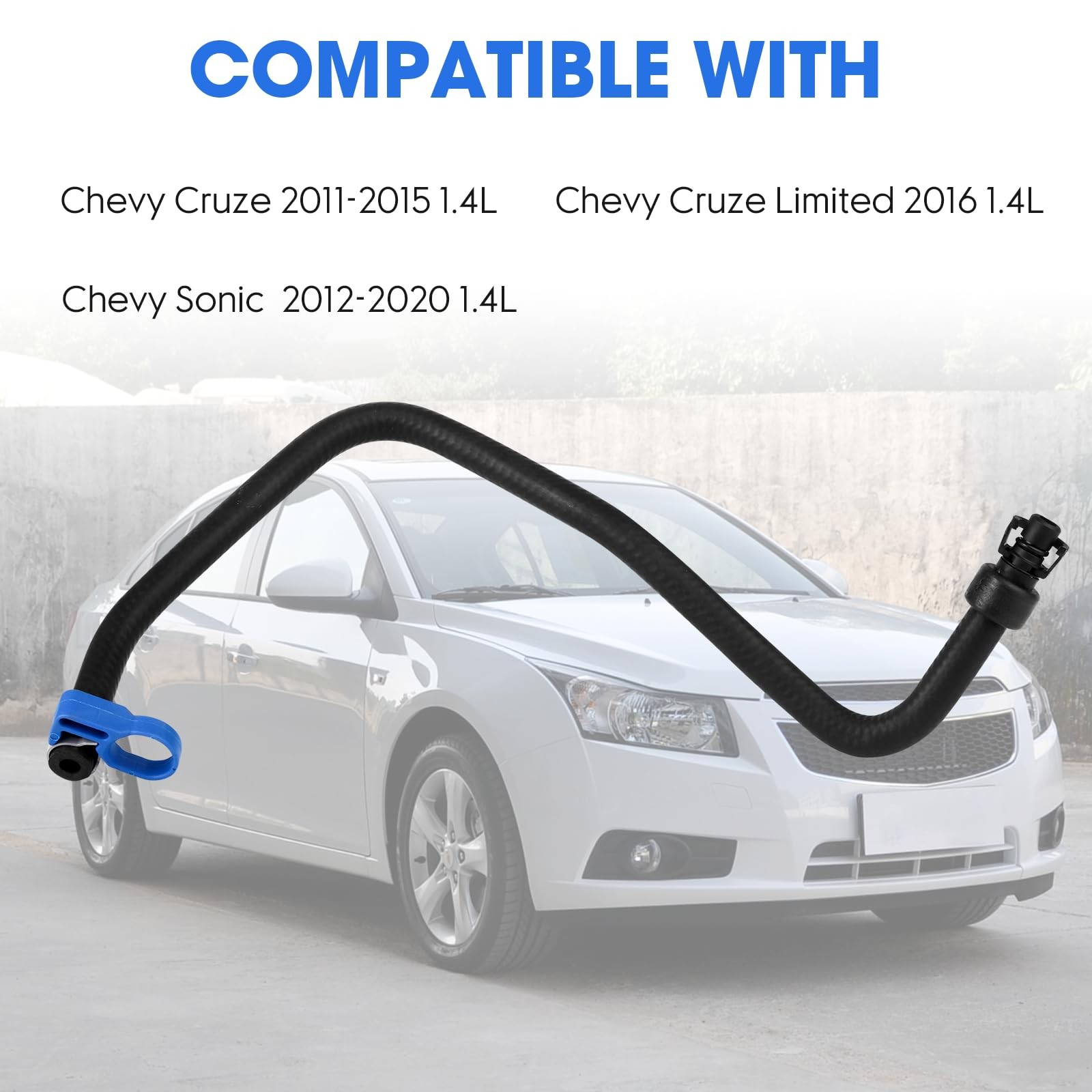 Radiator Coolant Hose Compatible with 2011-2015 Chevrolet 20 inches, Black