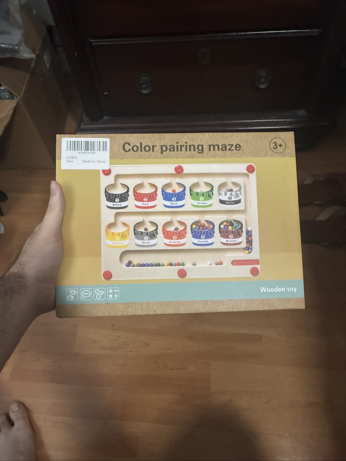 Magnetic Color and Number Maze – Wooden Magnet Board Puzzle