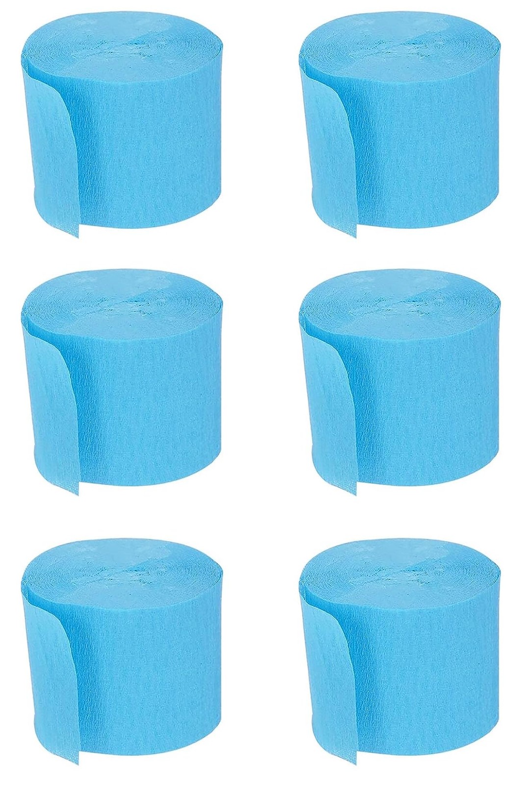 YYaaloa Crepe Paper Streamers 6 82 feet long, 1.8 inches wide, Light Blue