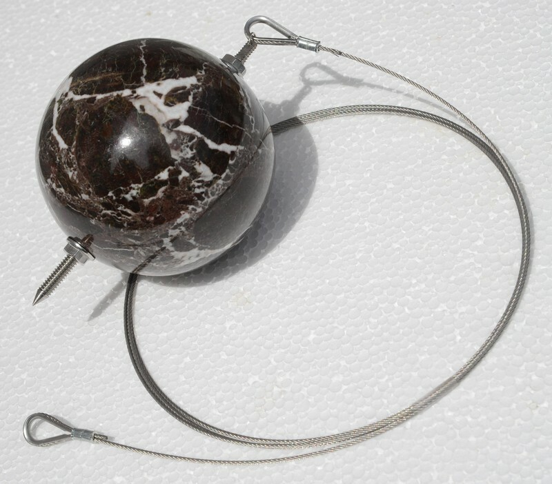 3.25 lb 4″ Black-zebra marble sphere pendulum