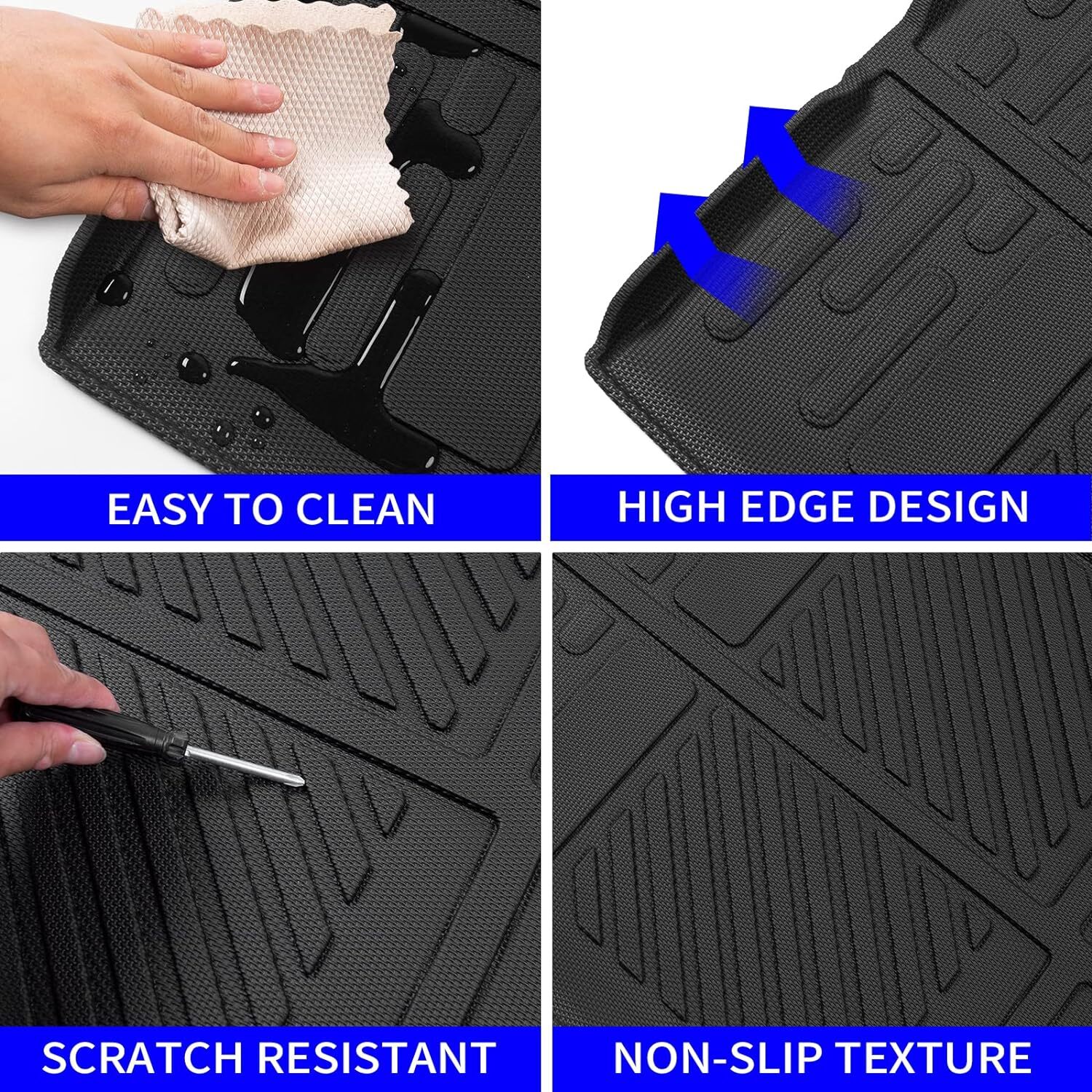 Trunk Mat+Backrest Mats+Floor Mat Rongtaod Cargo Mat Compatible with 2021-2024