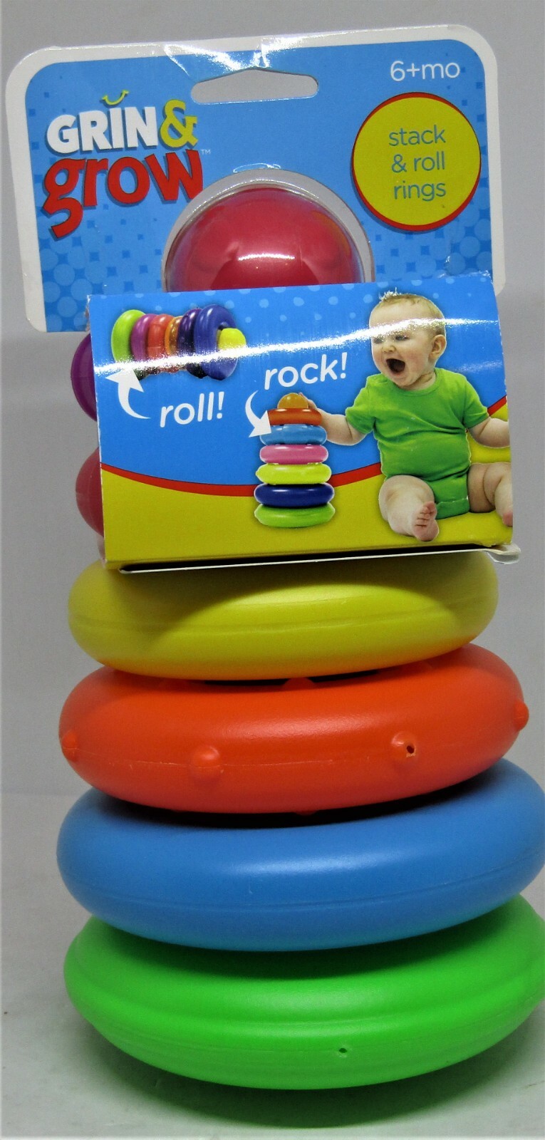 Stack & Roll Toy Rings Educational Motor Skills Color Texture Memory New. B305