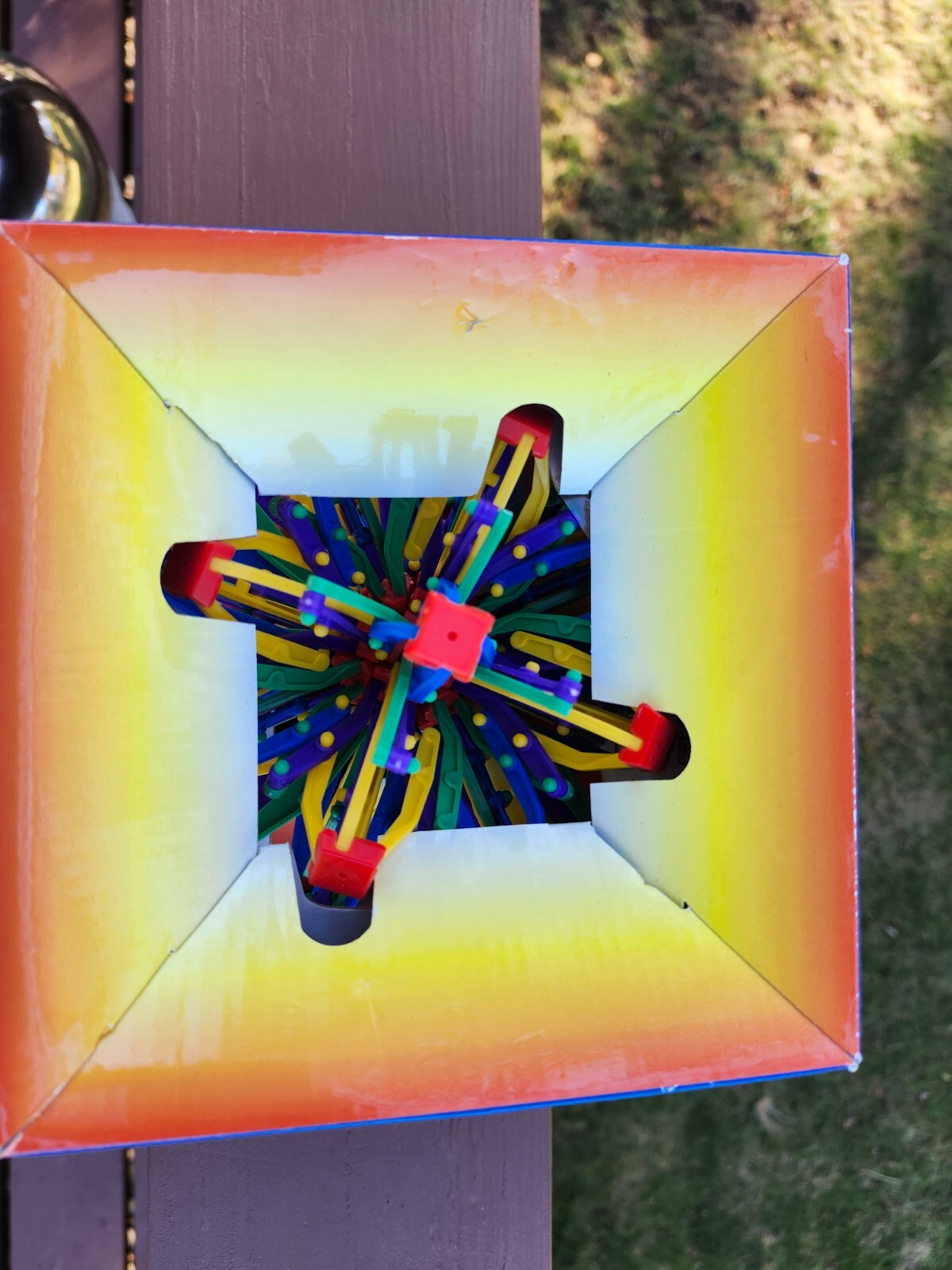 Mini Hoberman Sphere – Rainbow Expanding Toy Ball Multicolor 5.5-12” NIB