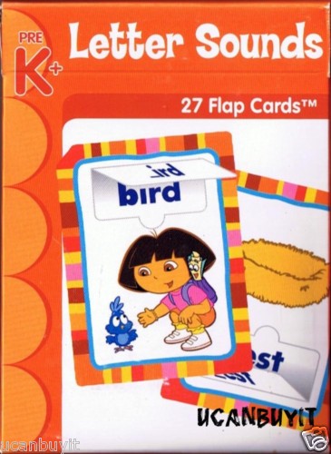 DORA the Explorer LETTER SOUNDS Flap Flash Cards Ages 4+ Grades PreK+
