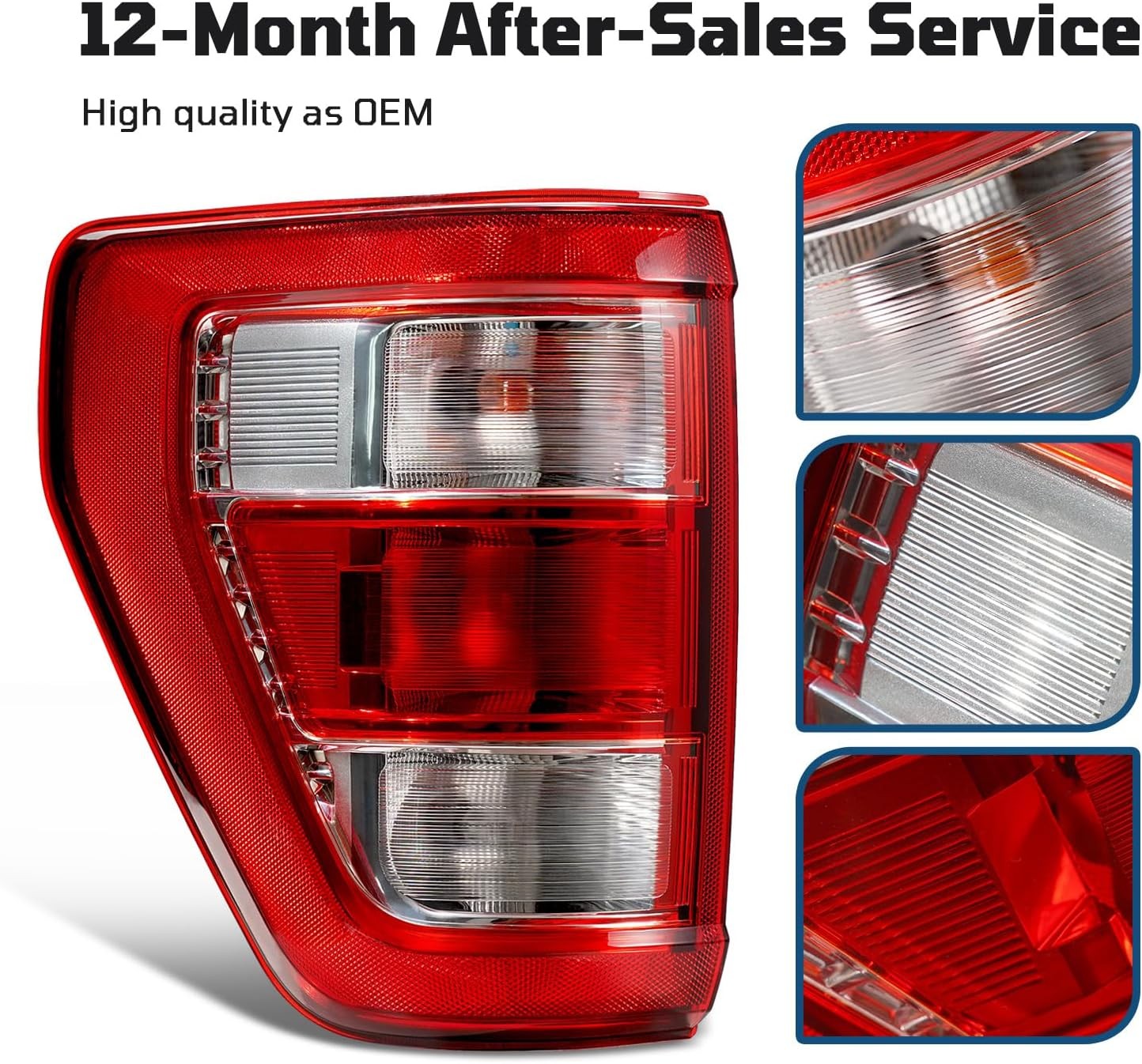Tail Lights Compatible With 2021 2022 2023 Ford F150 XL STX with Bulbs OEM Rear