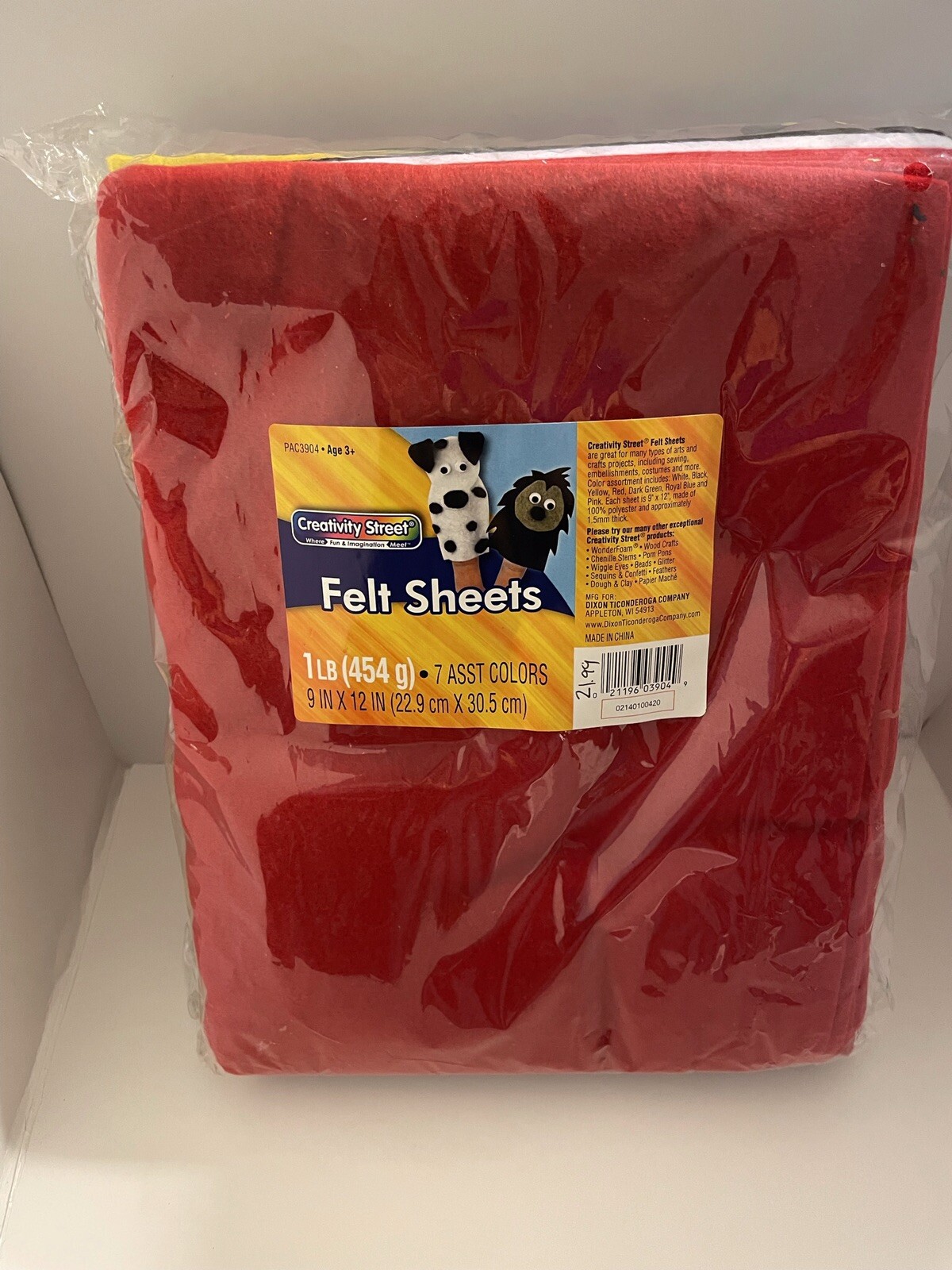 Creativity Street Felt Sheets, 7 Assorted Colors, 9″ x 12″, 1 lb. new