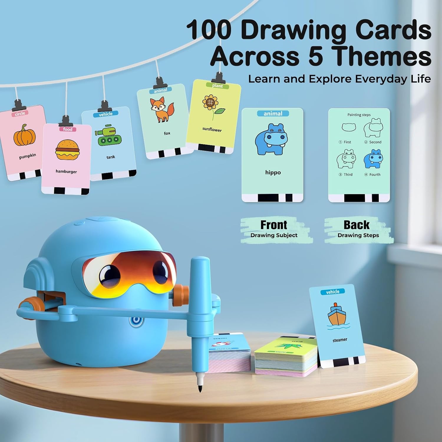 Interactive drawing robot kids learning toy