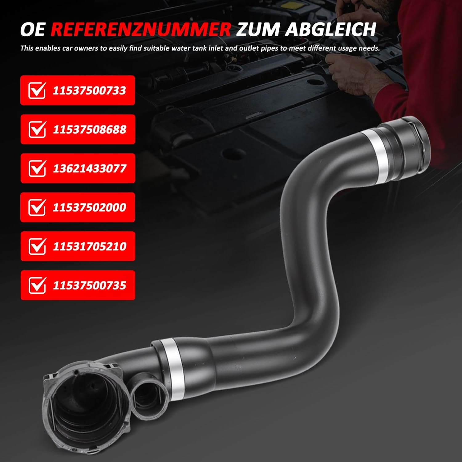 Upper Radiator Coolant Hose Pipes For BMW E53 X5 2001-2006 11537500733 3.0i