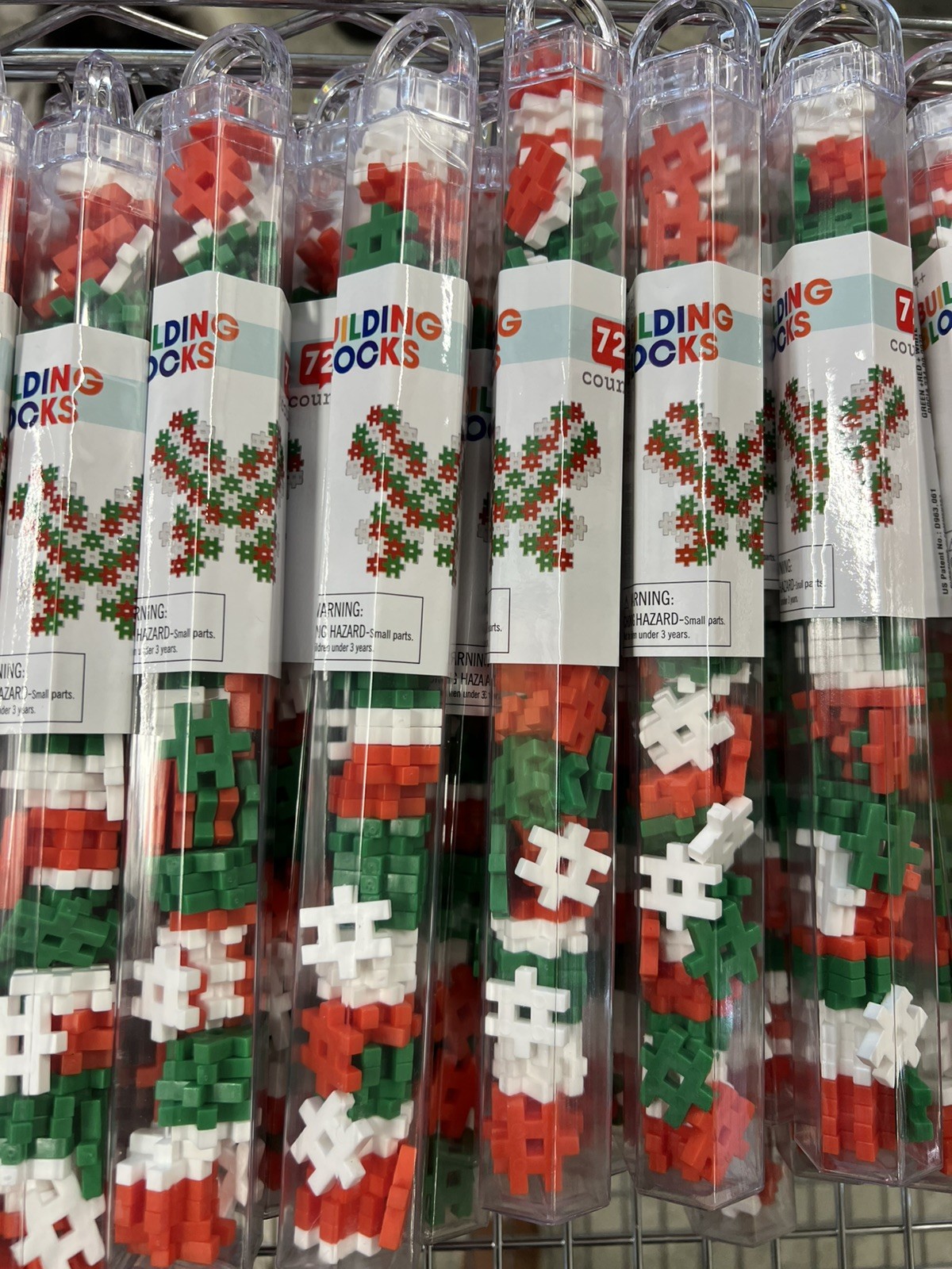 New Tube of 72 Pc Hashtag Building Blocks Hand Eye Coordination Tad Green White
