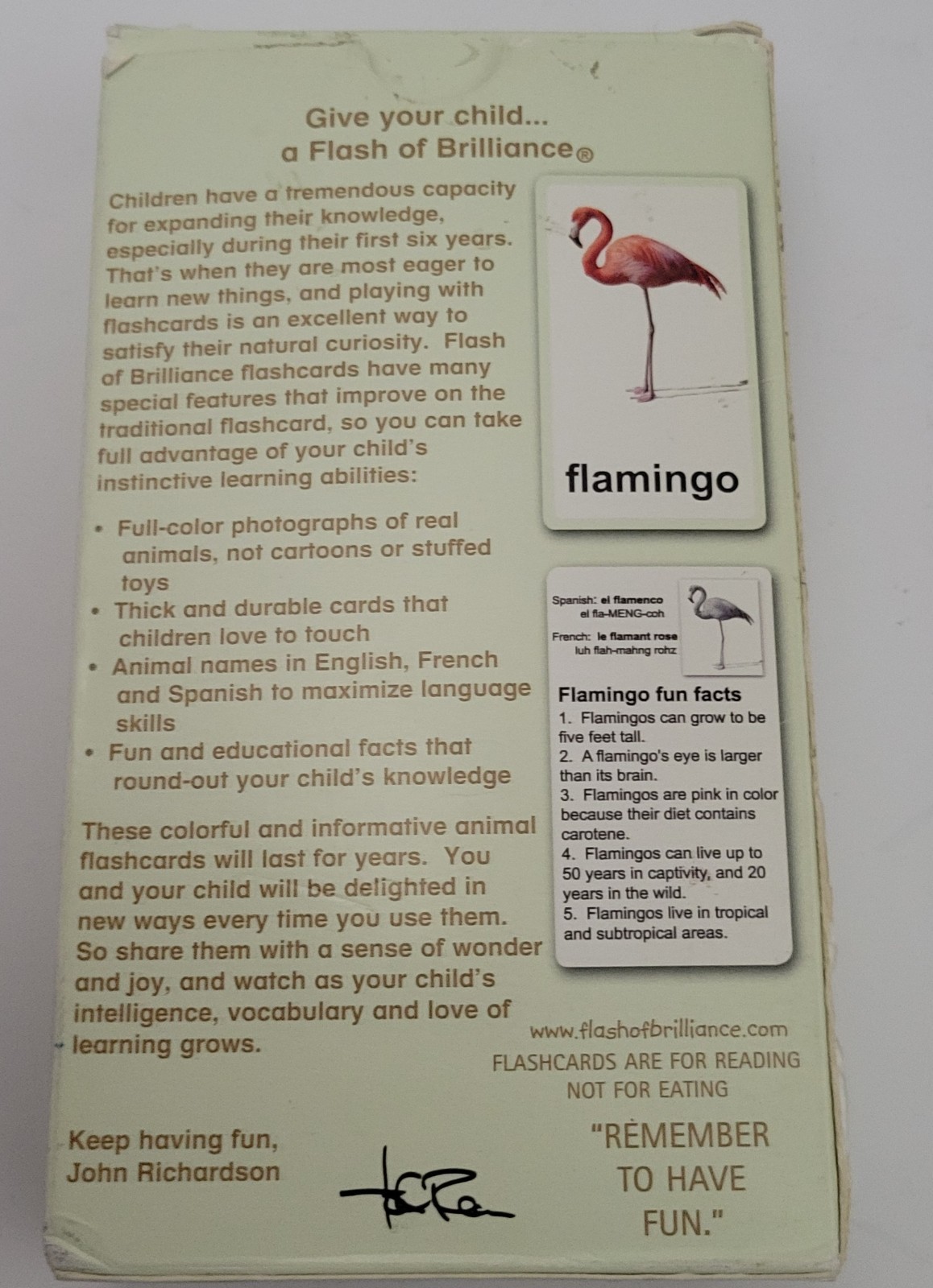 Animal Flashcards Flash Cards Set Of 26 Thick Durable