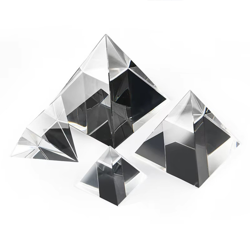 1PC Rainbow Optical Glass Crystal Pyramid Prism f Science Survey Light Spectrum