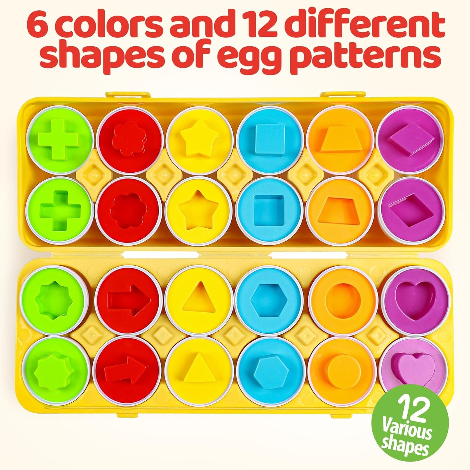 Toddler Eggs Toys,Montessori Geometric Egg Early Fine Motor Skills Learning Colo