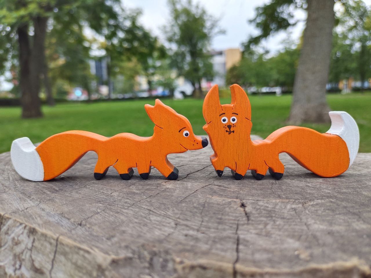 Wooden Toy Fox Family, Educational Toy