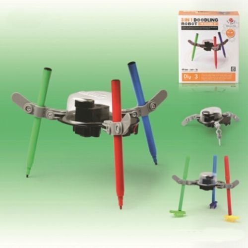 3 In 1 Children DIY Environmental Science Education Doodling Robots Drawing Kit