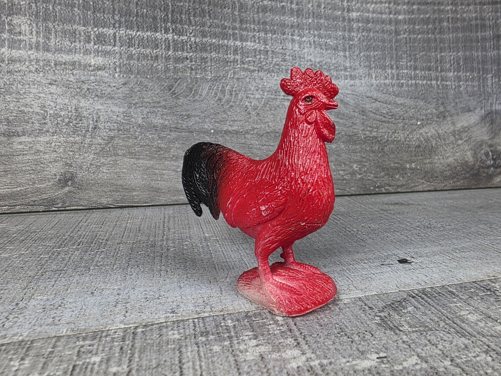 Chicken Rooster Red Realistic Small Toy Model Plastic Vtg Barn Animal 168a