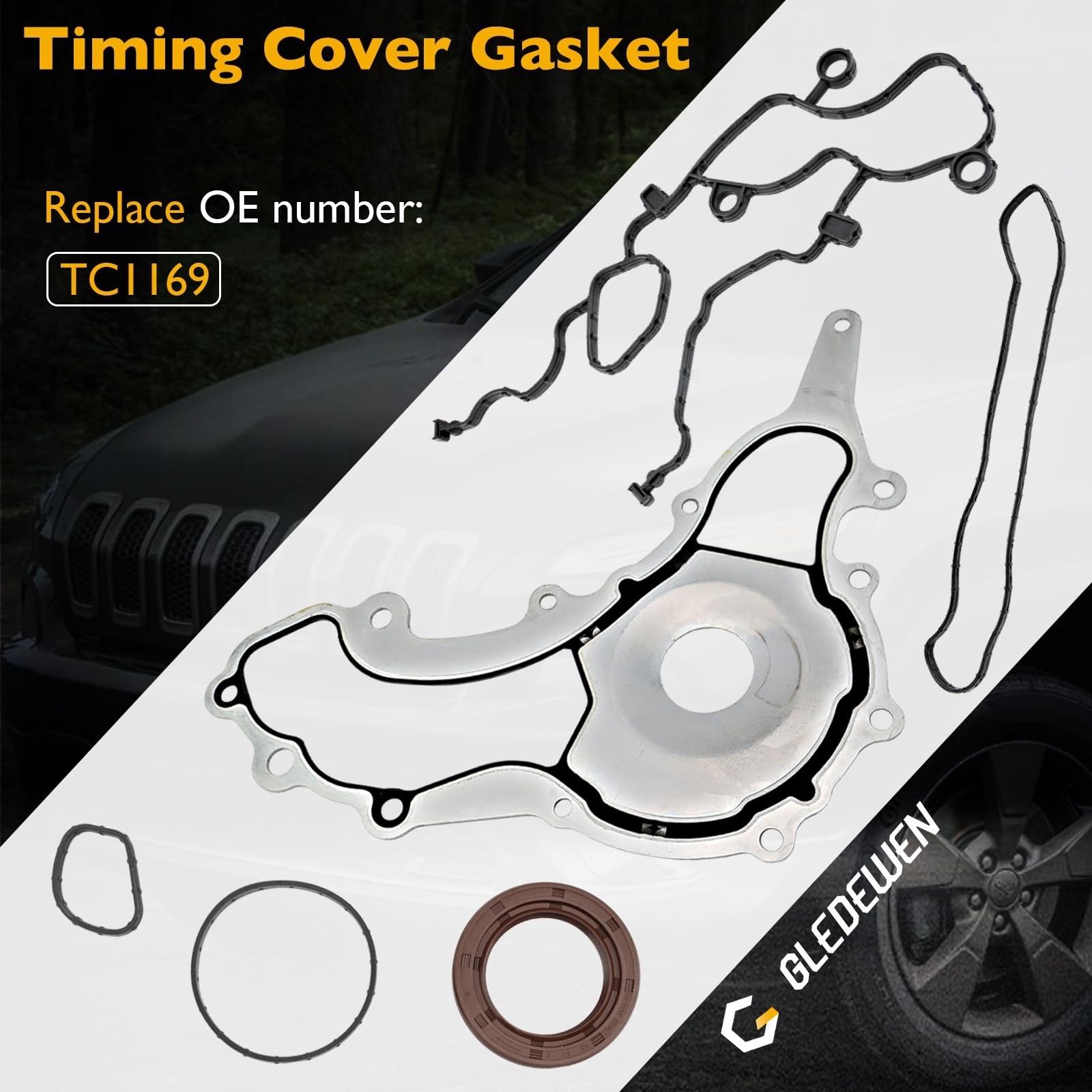 Timing Cover Gasket,Compatible with 2011-2017 Dodge Grand Caravan Jeep Grand …