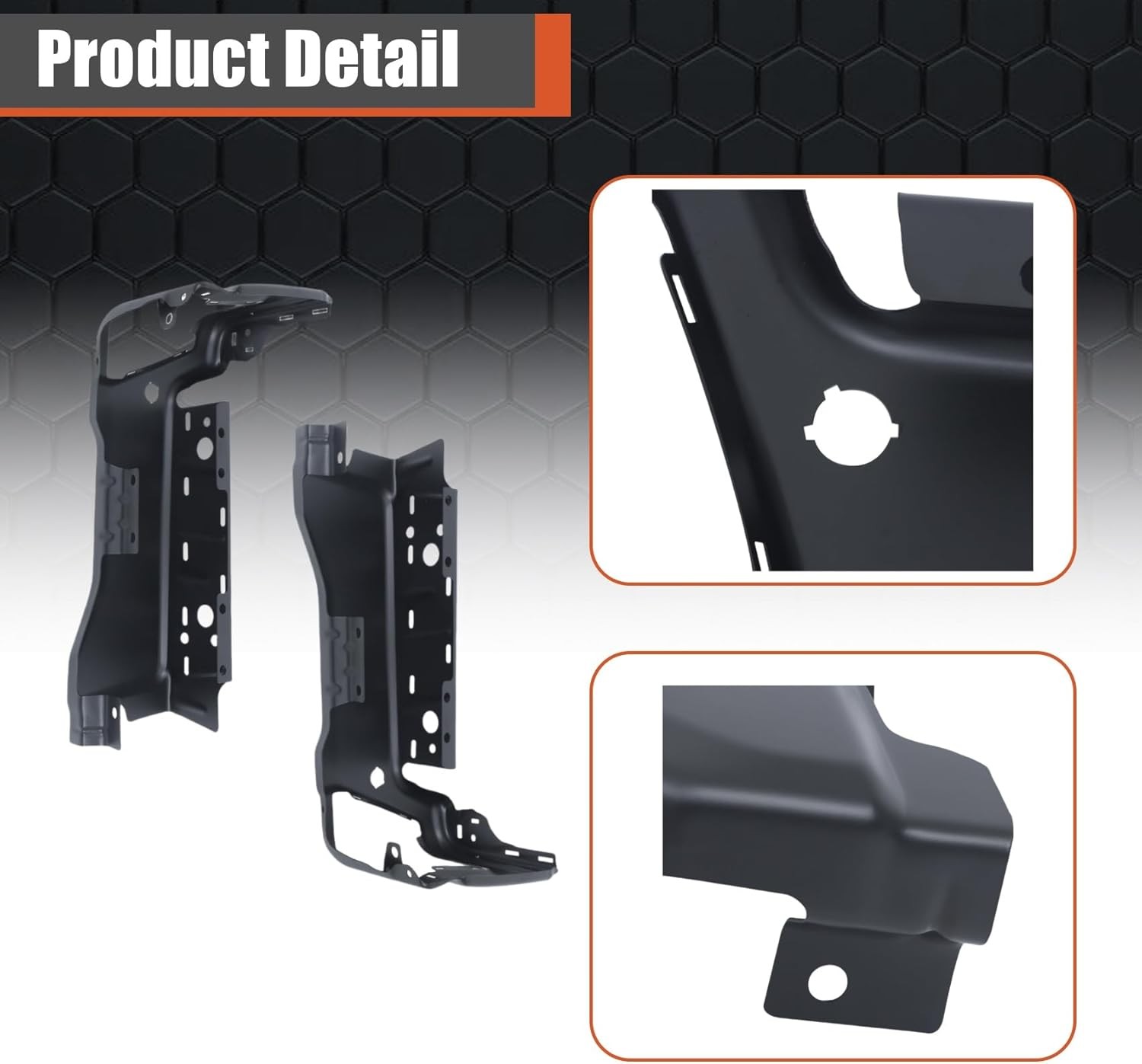 labwork Black Rear Left and Right Bumper End Bumper Face Bars with Parking