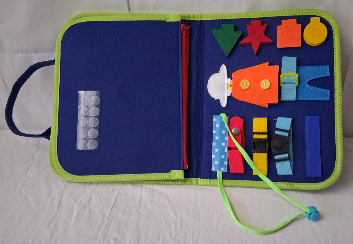 Toddlers Alphabet Board with Busy Book Carry Case Toy Age 3+ Learn Skills