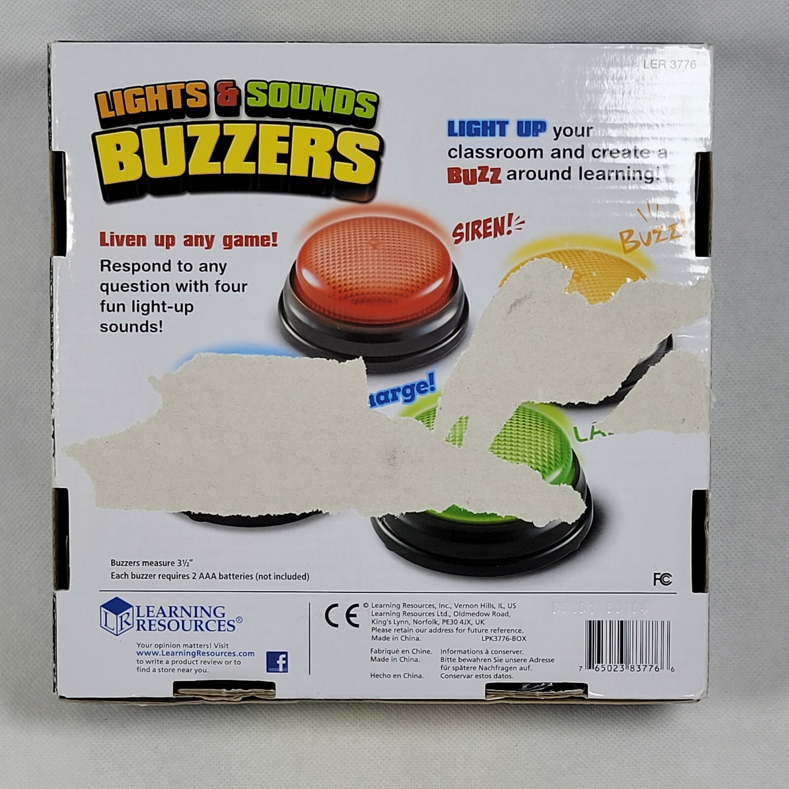 ANSWER BUZZERS BY LEARNING RESOURCES NIB NEVER USED 4 COLORS 4 SOUNDS LP